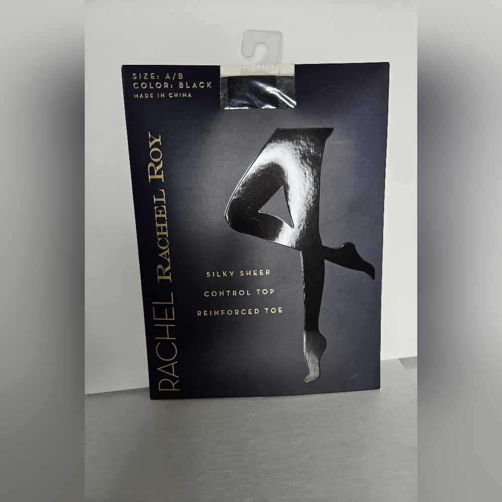 RACHEL Rachel Roy Black Sheer Control Top Tights/Pantyhose